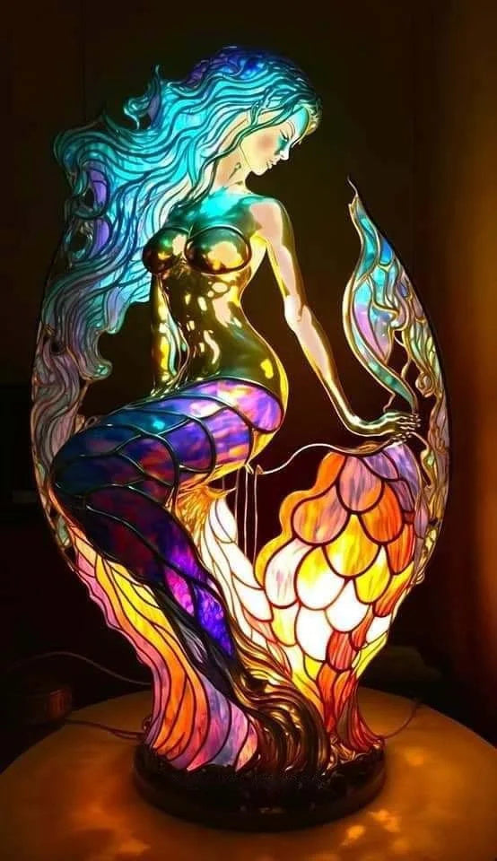 Lampe décorative en verre coloré – éclairage d’ambiance doux